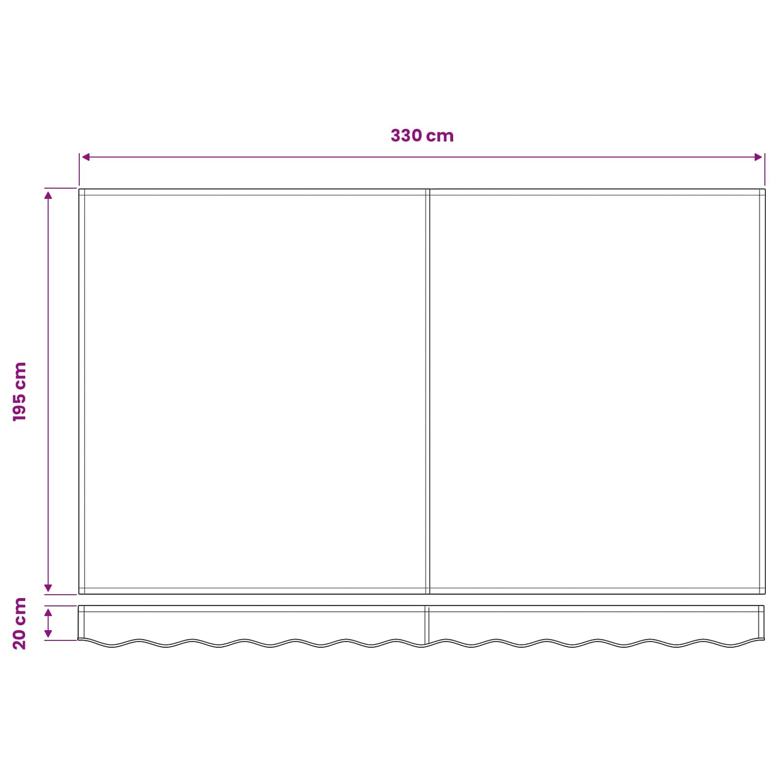 Toile de rechange store banne 350x200cm - Rayé bleu/blanc - Jusqu'à -33%