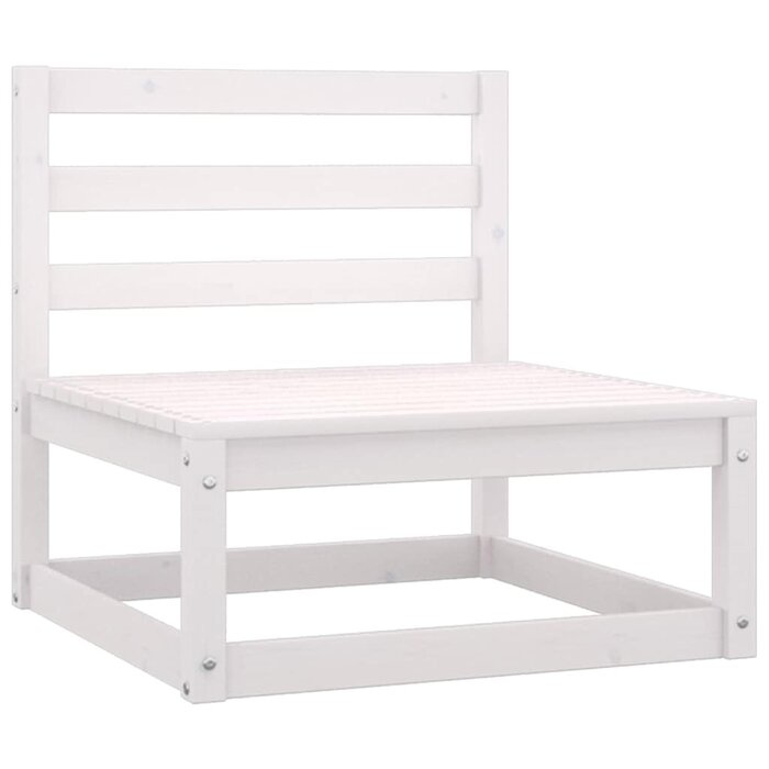 Fauteuil central de jardin en pin blanc et coussins anthracite - Jusqu'à -34%