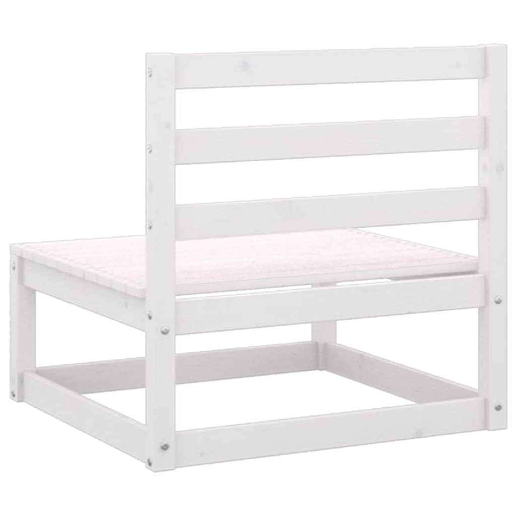 Fauteuil central de jardin en pin blanc et coussins anthracite - Jusqu'à -34%