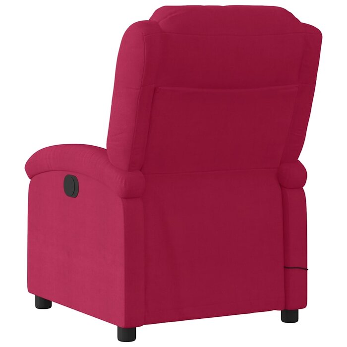 Fauteuil de massage inclinable velours rouge vin - Jusqu'à -35%
