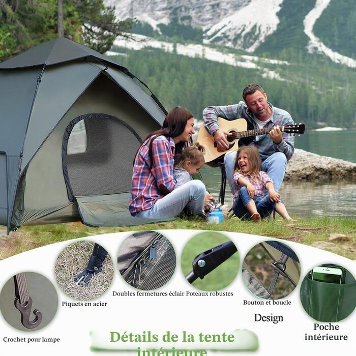 Tente Pop-up Automatique 3 Places - Jusqu'à 33% de remise sur nos modèles