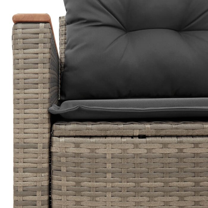 Vidaxl Banquette de jardin 2 places en polyrotin gris - Jusqu'à 35% de réduction