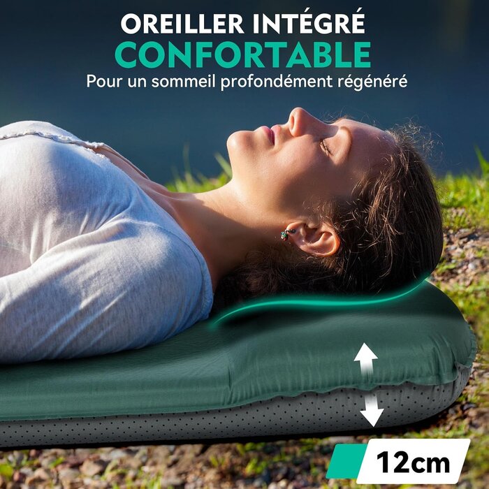 Matelas de camping autogonflant 195x70x8 cm - Jusqu'à 34% de remise