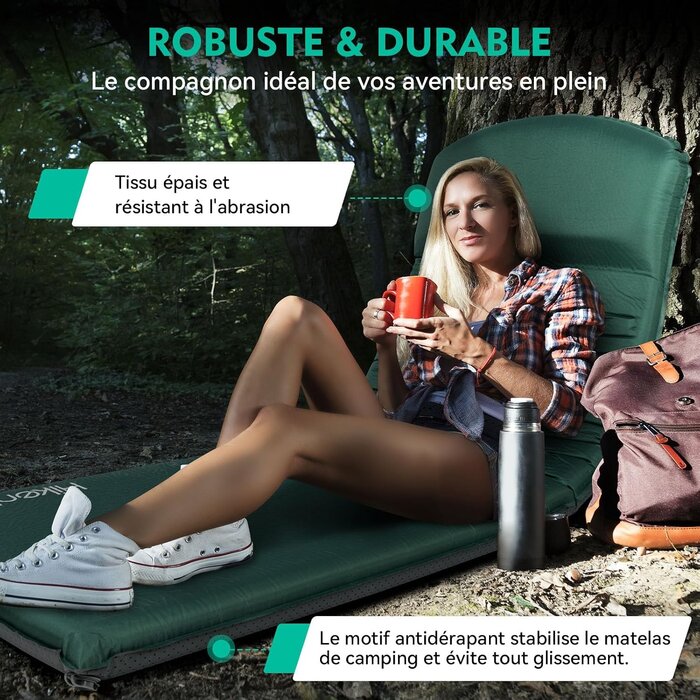 Matelas de camping autogonflant 195x70x8 cm - Jusqu'à 34% de remise