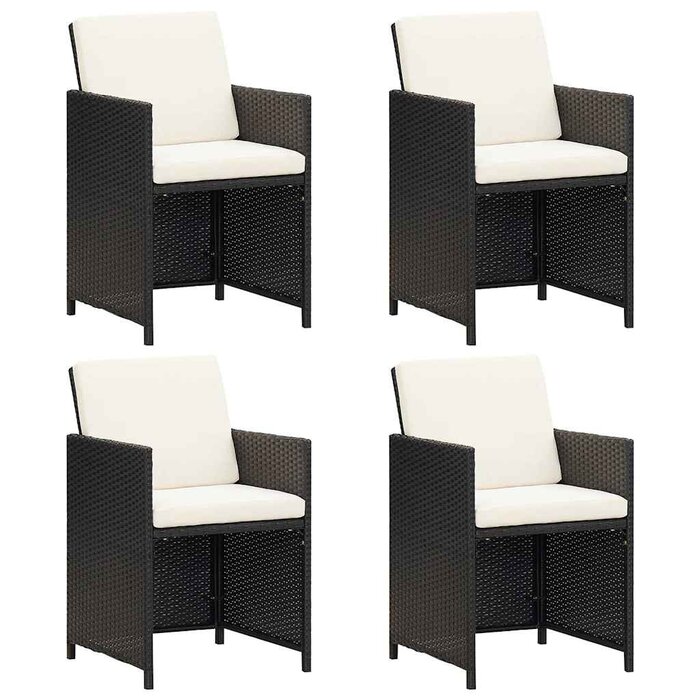 Vidaxl Lot de 4 chaises de jardin en résine tressée noire - Jusqu'à 30% de remise