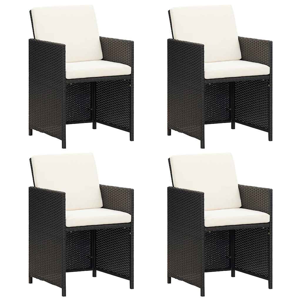 Vidaxl Lot de 4 chaises de jardin en résine tressée noire - Jusqu'à 30% de remise