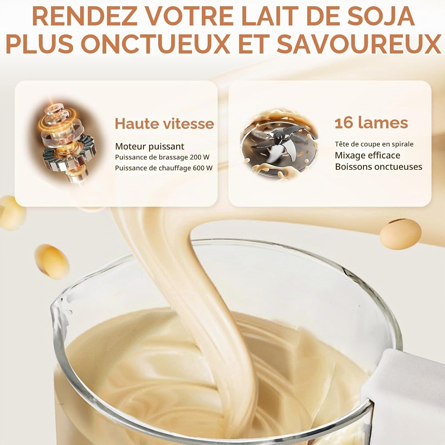 Machine à lait végétal 1,4L - 9 programmes - Beige - Jusqu'à -29%