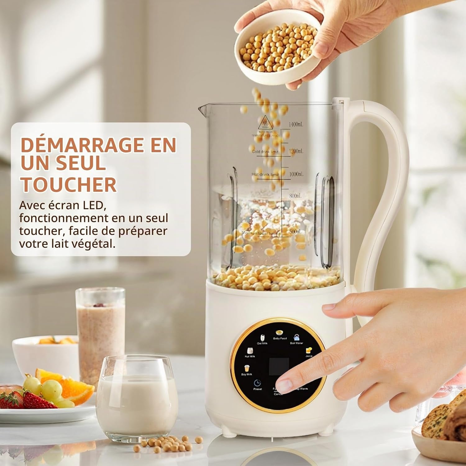 Machine à lait végétal 1,4L - 9 programmes - Beige - Jusqu'à -29%