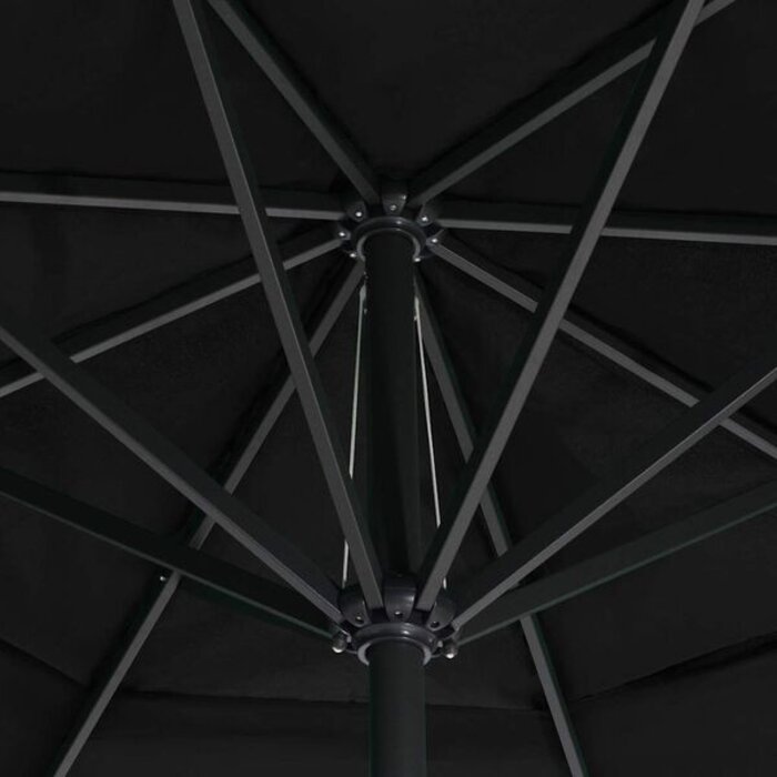 Vidaxl Parasol double XXL 600 cm en aluminium noir - Jusqu'à -35%