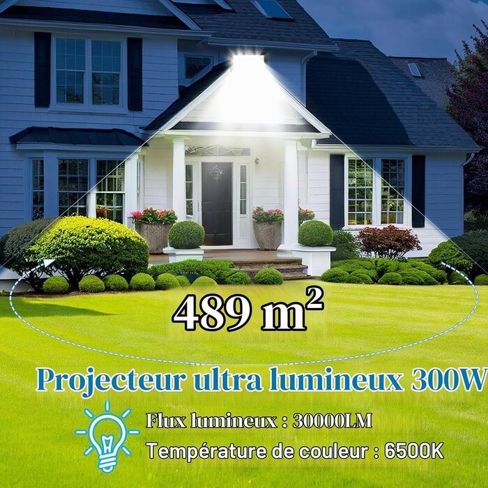 Lot de 2 Projecteurs LED 300W - 30000lm - Étanches IP66 - Jusqu'à -34%