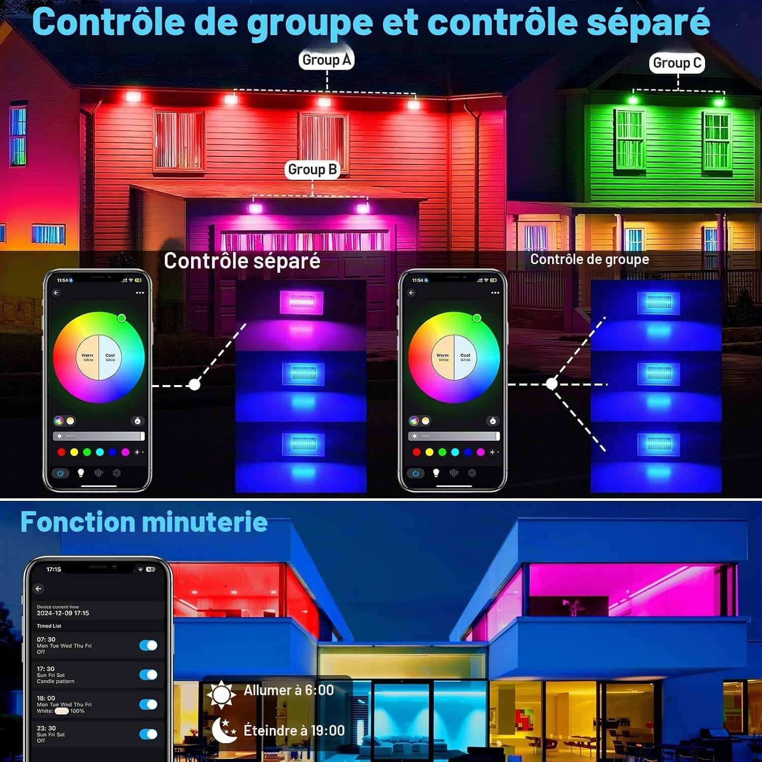 Projecteur LED RGB 100W IP66 - Connecté - Jusqu'à -33% sur l'outlet