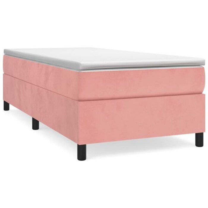 Vidaxl Sommier tapissier velours rose 80x200 cm - Jusqu'à -34% sur le prix