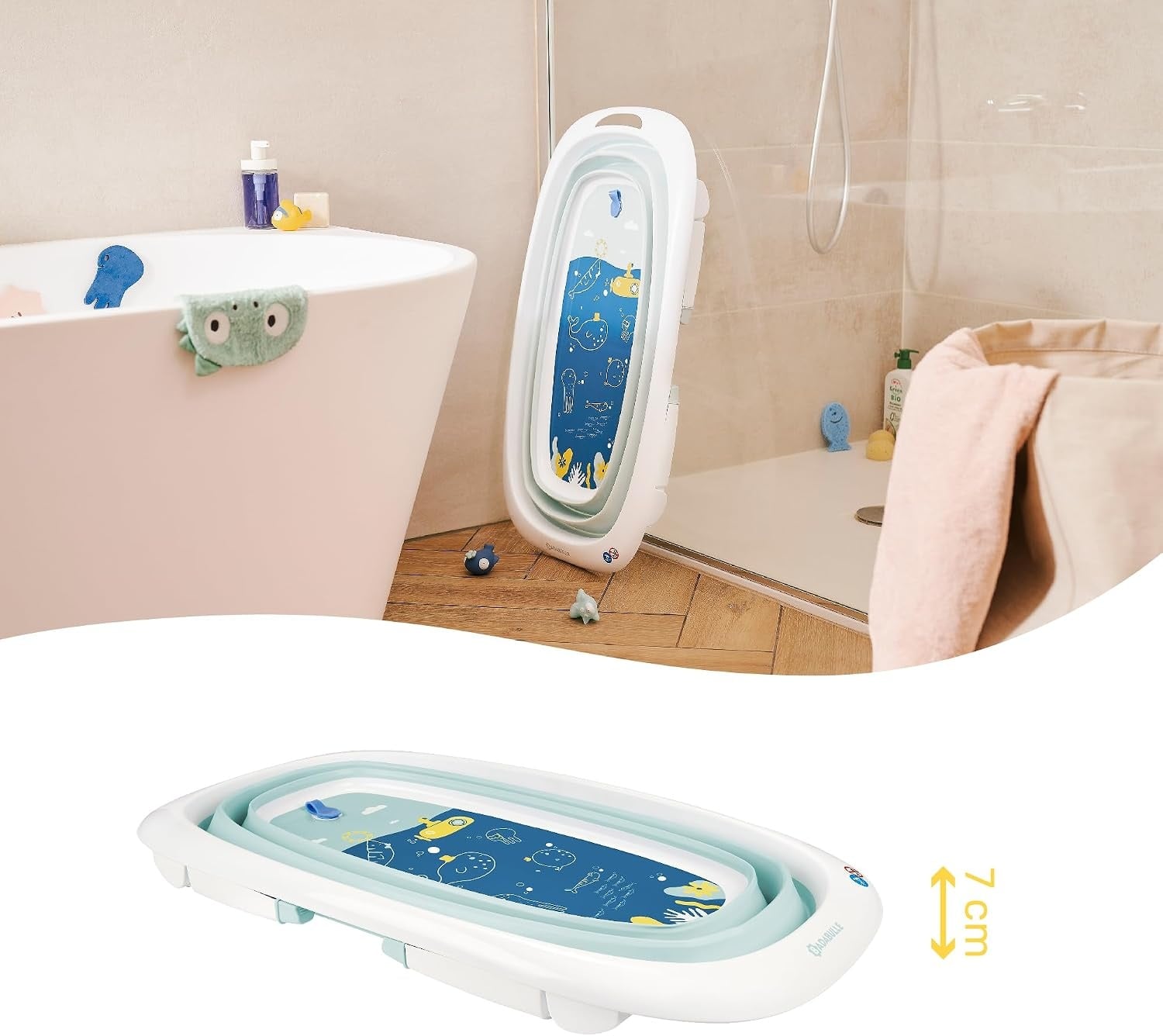 Baignoire bébé pliable 35L - Jusqu'à -32% sur le prix neuf