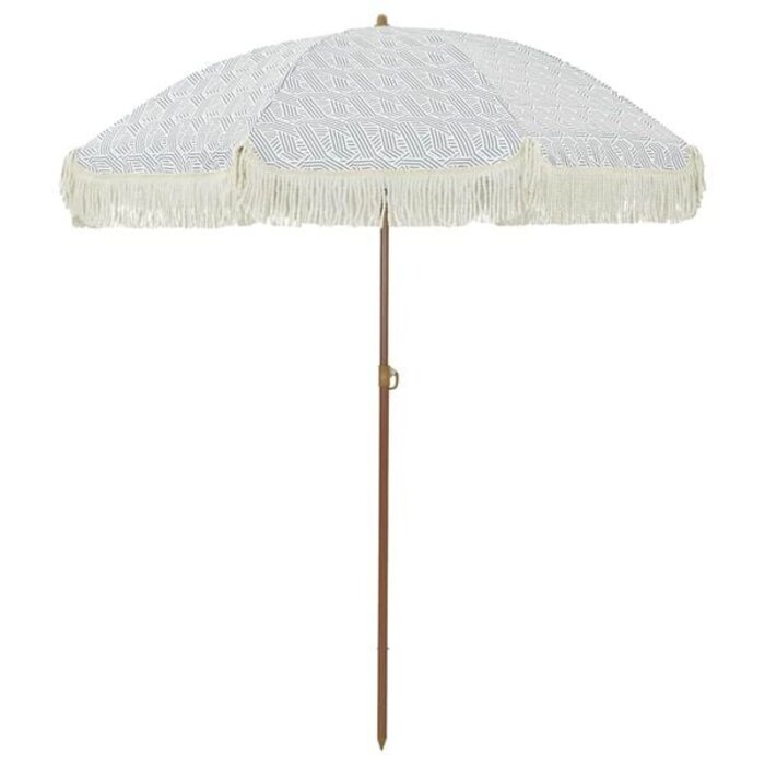 Vidaxl Parasol de plage inclinable gris et blanc - Jusqu'à 33% de réduction