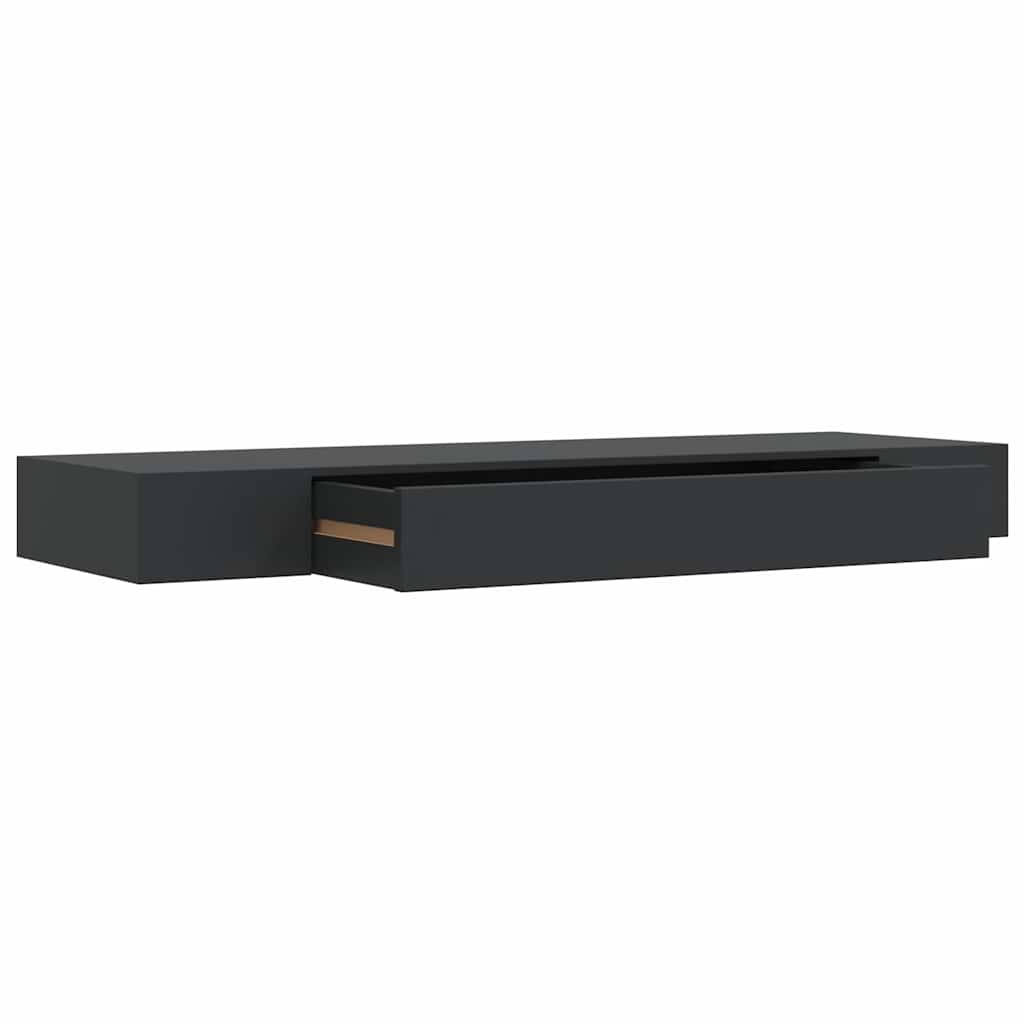Vidaxl Étagère murale avec tiroir 80cm - Noire - Jusqu'à -34%