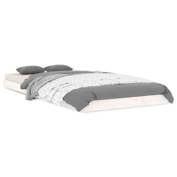 Vidaxl Lit simple en pin massif 90x200 cm blanc - Jusqu'à -34% sur le retour
