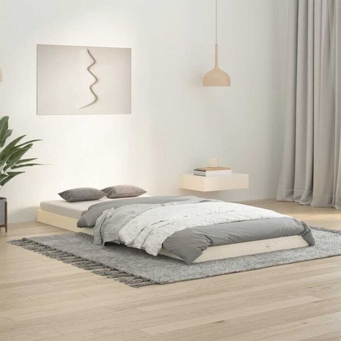 Vidaxl Lit simple en pin massif 90x200 cm blanc - Jusqu'à -34% sur le retour