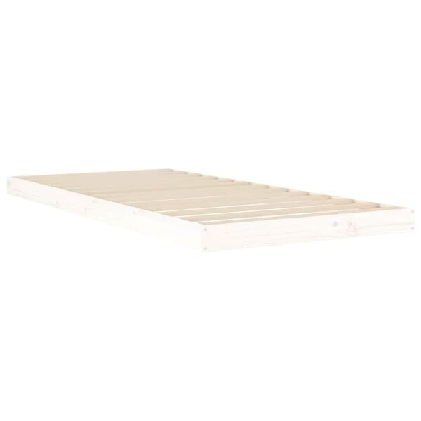 Vidaxl Lit simple en pin massif 90x200 cm blanc - Jusqu'à -34% sur le retour