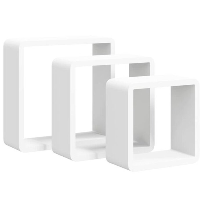 Vidaxl Lot de 3 étagères murales cubes MDF Blanc - Jusqu'à -33%
