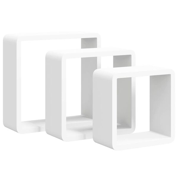 Vidaxl Lot de 3 étagères murales cubes MDF Blanc - Jusqu'à -33%