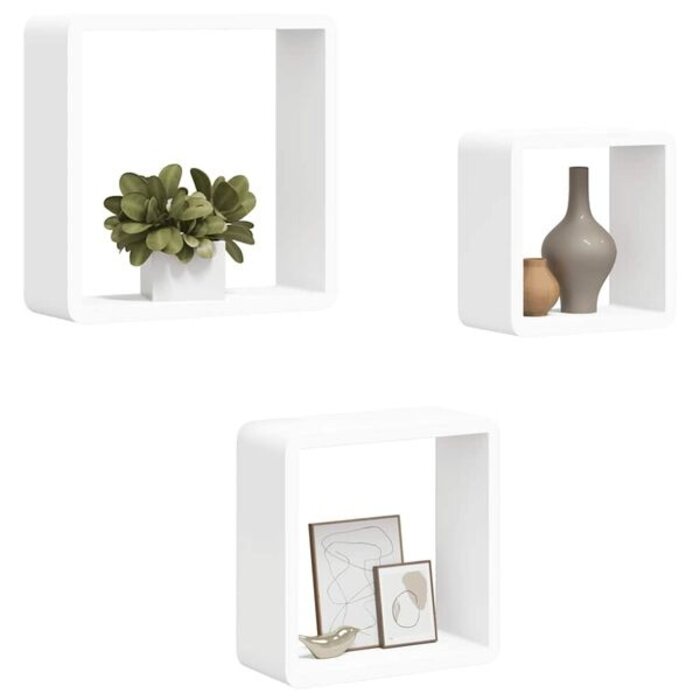 Vidaxl Lot de 3 étagères murales cubes MDF Blanc - Jusqu'à -33%