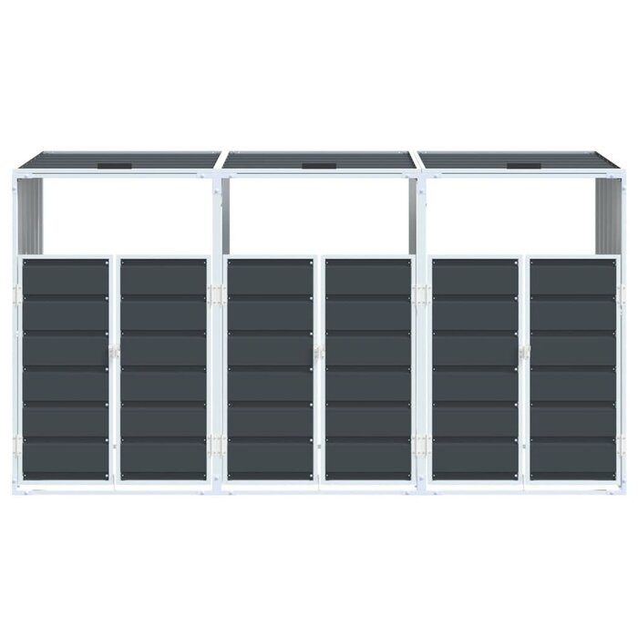 Vidaxl Abri pour 3 poubelles en acier anthracite - Jusqu'à 35% de réduction