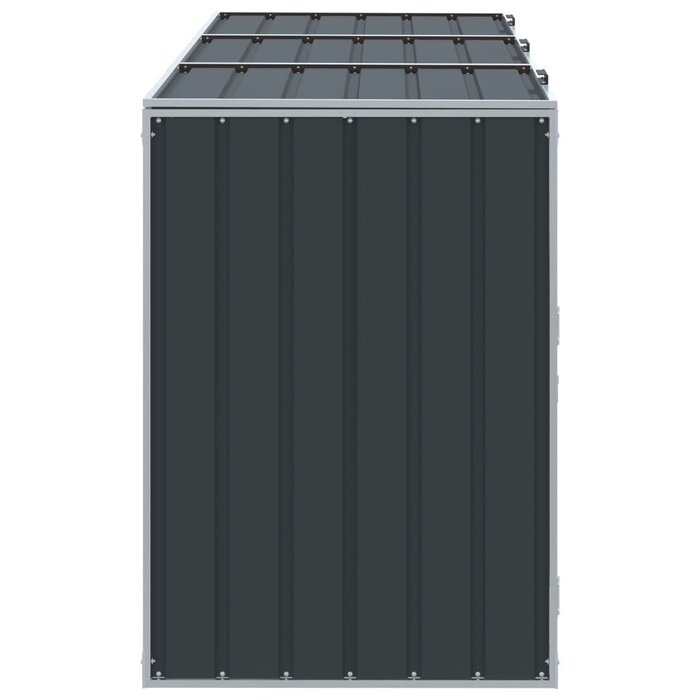 Vidaxl Abri pour 3 poubelles en acier anthracite - Jusqu'à 35% de réduction