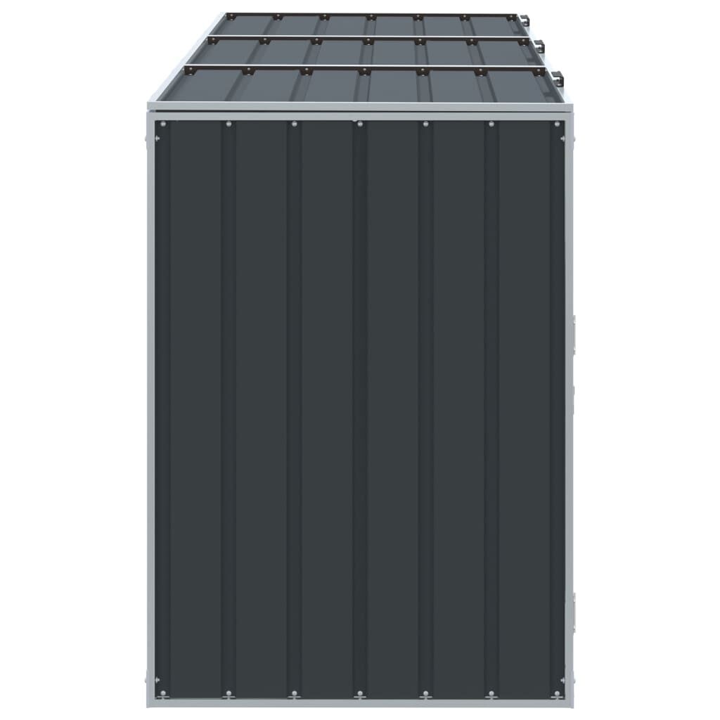 Vidaxl Abri pour 3 poubelles en acier anthracite - Jusqu'à 35% de réduction