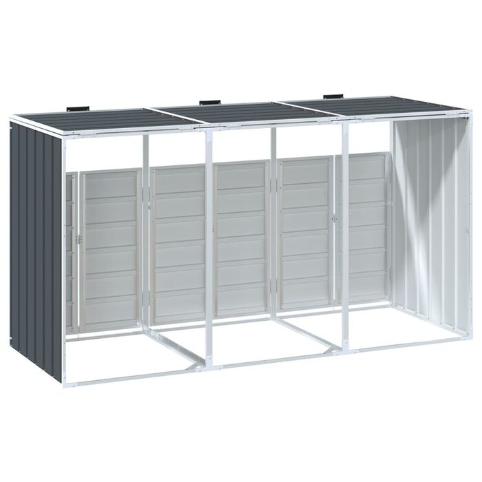 Vidaxl Abri pour 3 poubelles en acier anthracite - Jusqu'à 35% de réduction