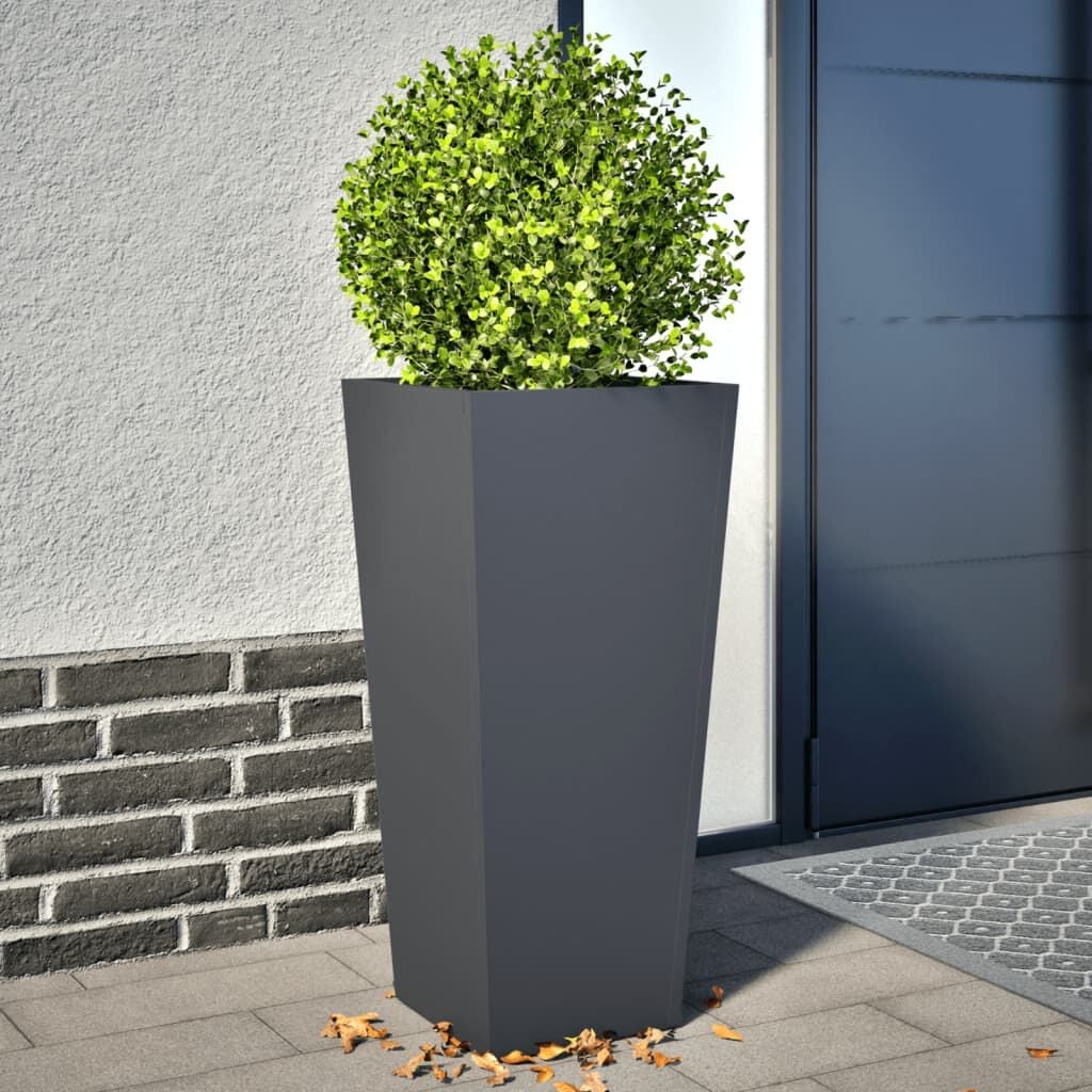 Vidaxl Lot de 2 bacs à fleurs acier anthracite 35x35x75cm - Jusqu'à -34%