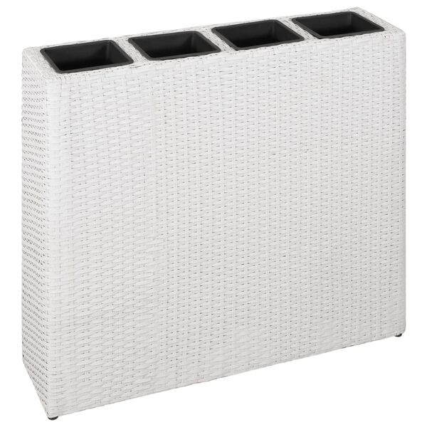 Vidaxl Jardinière surélevée en polyrotin blanc - 4 pots - Jusqu'à -35%