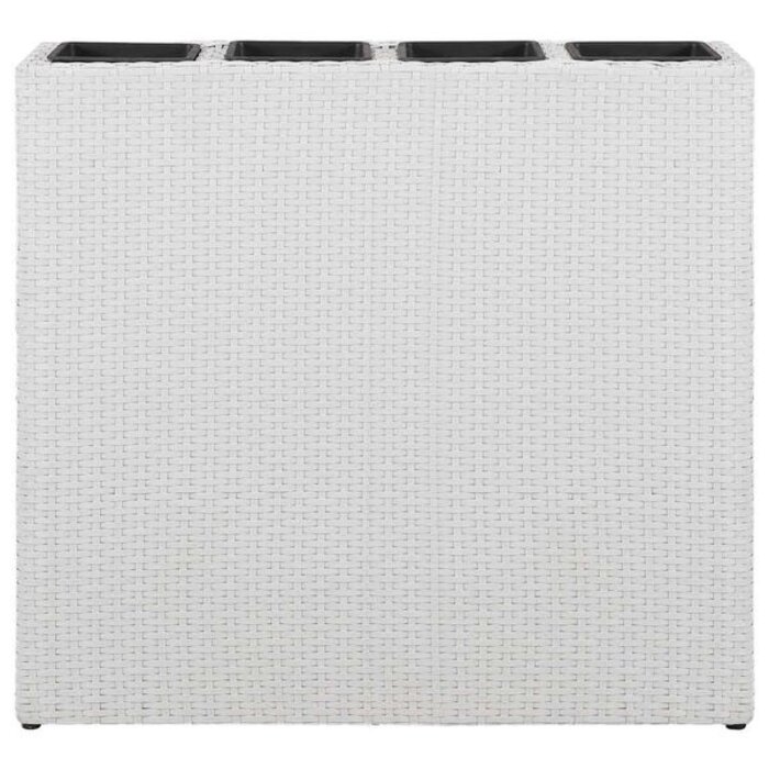 Vidaxl Jardinière surélevée en polyrotin blanc - 4 pots - Jusqu'à -35%