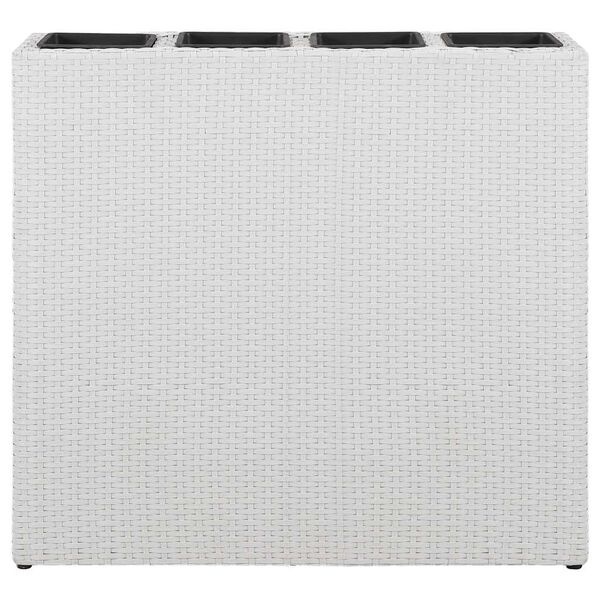 Vidaxl Jardinière surélevée en polyrotin blanc - 4 pots - Jusqu'à -35%
