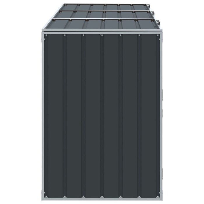 Vidaxl Abri pour 3 poubelles en acier anthracite - Jusqu'à 35% de réduction