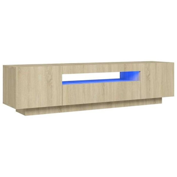 Vidaxl Meuble TV LED 160 cm chêne sonoma - Jusqu'à -35% sur nos modèles outlet