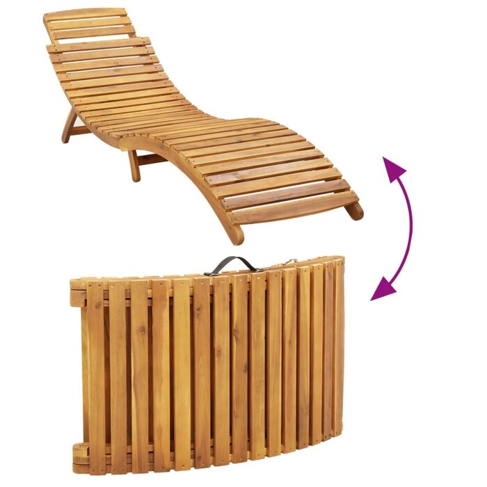 Vidaxl Bain de soleil pliable en acacia massif - Jusqu'à -35% sur l'outlet