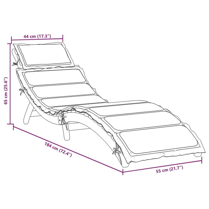 Vidaxl Bain de soleil pliable en acacia massif - Jusqu'à -35% sur l'outlet