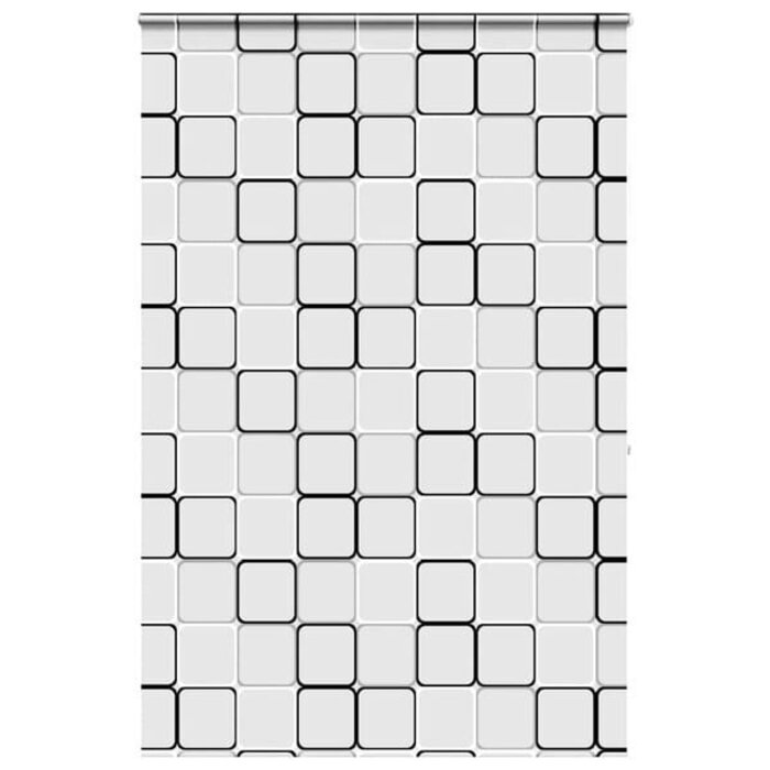 Vidaxl Rideau de douche enroulable 160x240 cm motif carré - Jusqu'à -33%