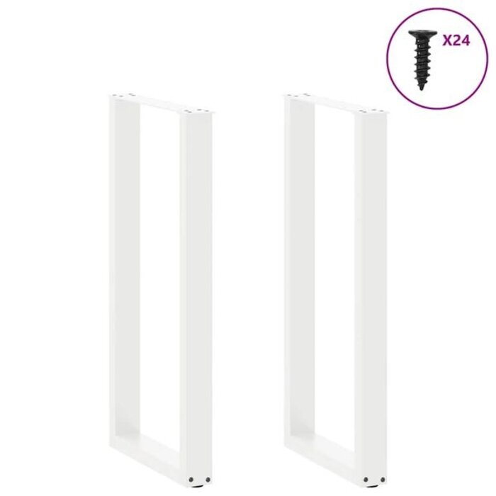 Vidaxl Pieds de table haute en U, Acier blanc - Jusqu'à -34%