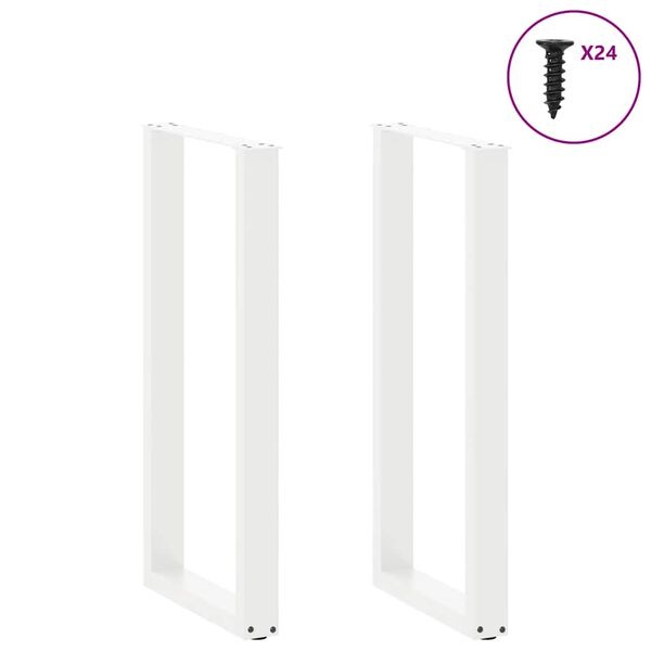 Vidaxl Pieds de table haute en U, Acier blanc - Jusqu'à -34%