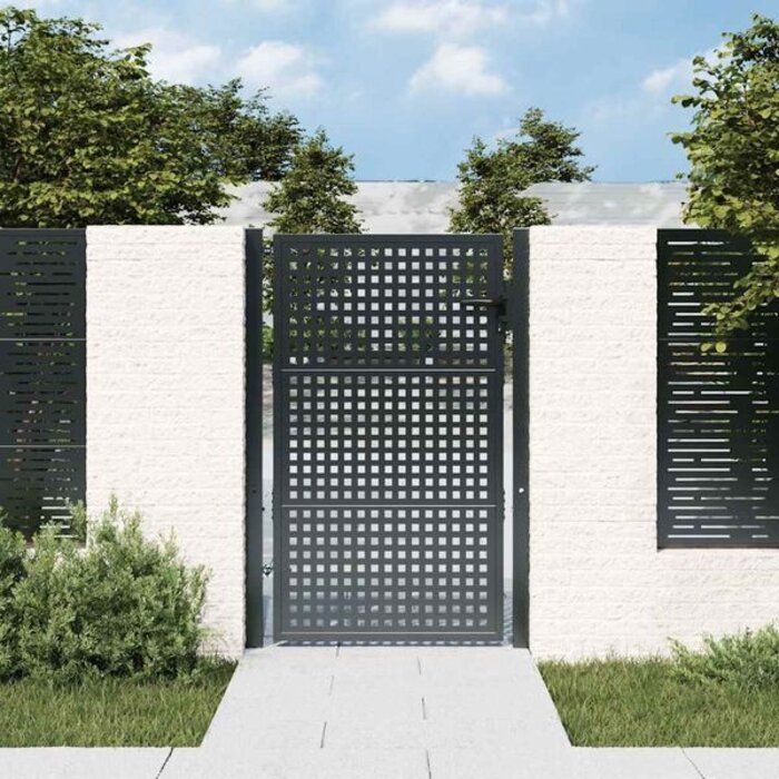 Vidaxl Portillon de jardin acier anthracite 105x175 cm - Jusqu'à 35% de réduction
