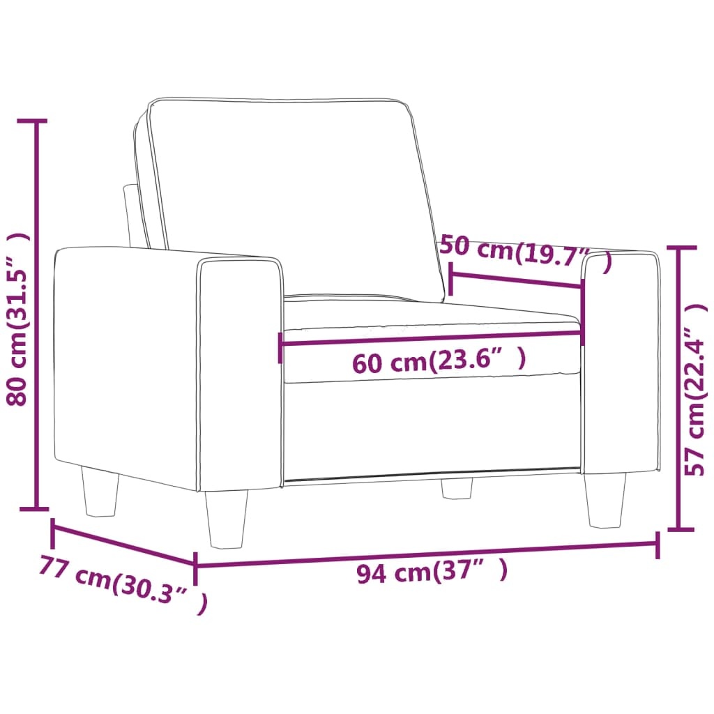 Vidaxl Fauteuil taupe 60 cm : design moderne et confortable jusqu'à -35%
