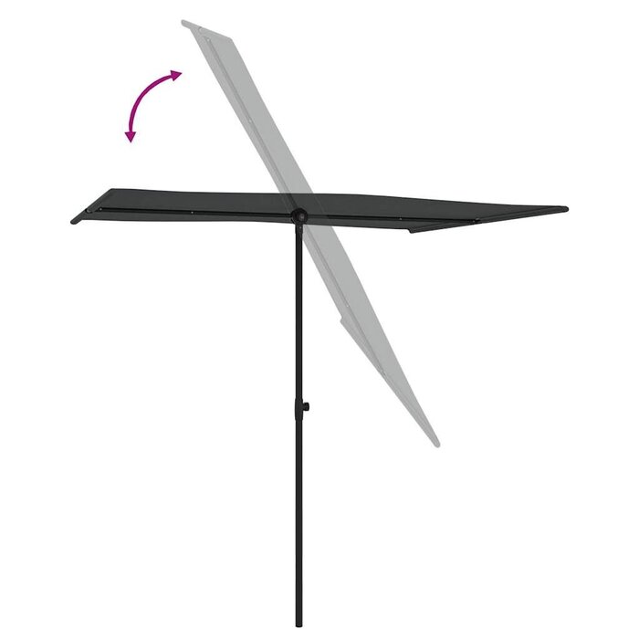 Vidaxl Parasol rectangulaire 2x1,5m Anthracite - Jusqu'à 38% de remise