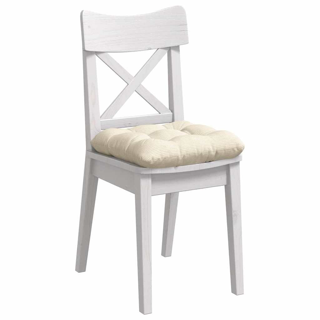 Vidaxl Lot de 4 coussins de siège 45x45 cm - Coton crème - Jusqu'à -33%