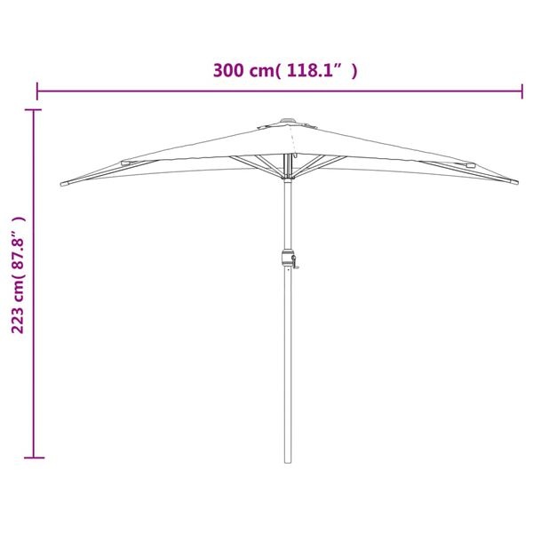 Vidaxl Parasol de balcon demi-lune 300x155 cm - Jusqu'à 33% de remise