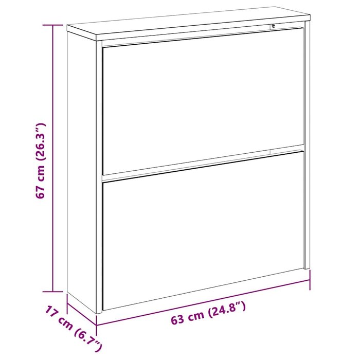 Vidaxl Meuble à chaussures avec miroir - Gris chêne sonoma - Jusqu'à 34% de remise