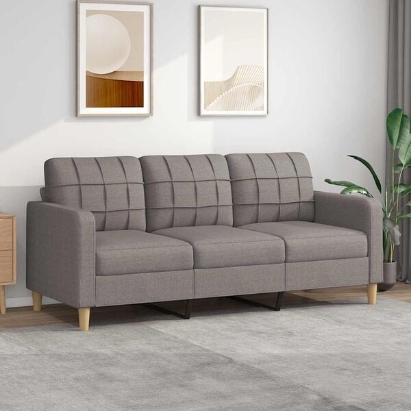 Vidaxl Canapé 3 places taupe 180 cm - Confort moderne - Jusqu'à -35%