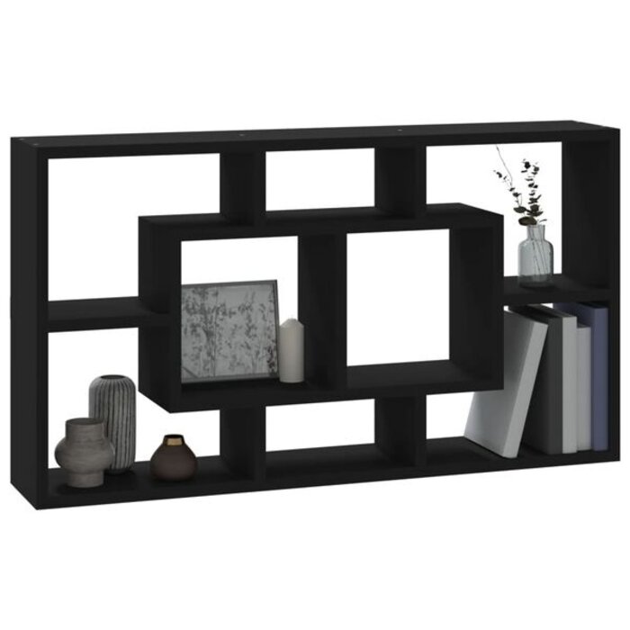Étagère murale design 8 compartiments - Noir - Jusqu'à -33% de remise