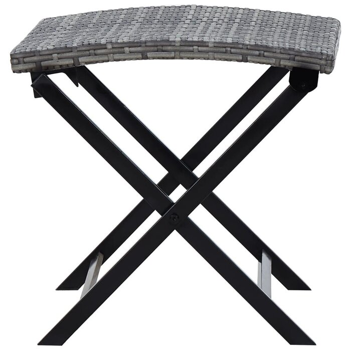 Vidaxl Tabouret pliant en rotin synthétique gris - Jusqu'à 33% de remise