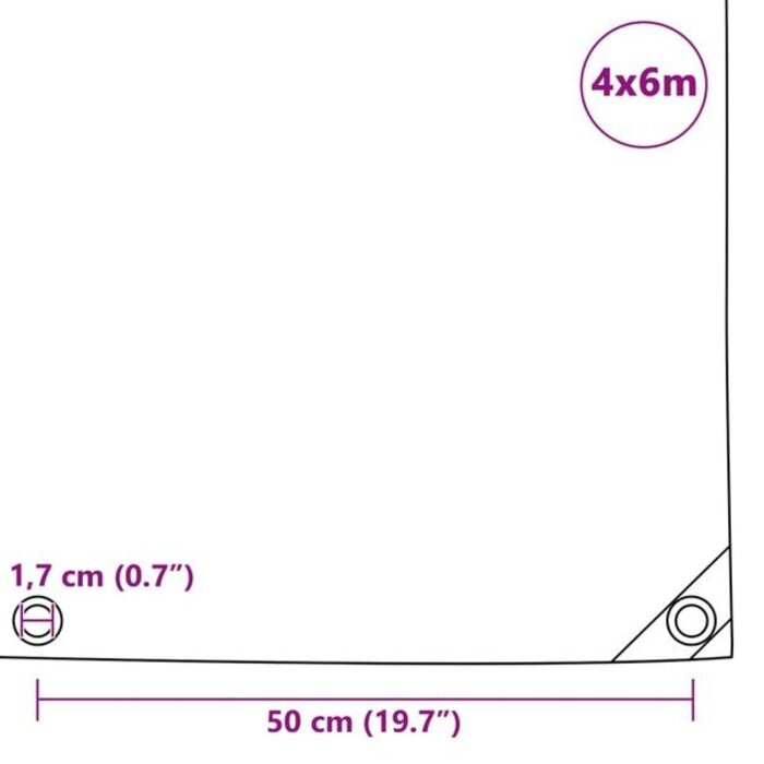 Vidaxl Bâche de protection PVC 4x6 m - Blanc - Jusqu'à -30%